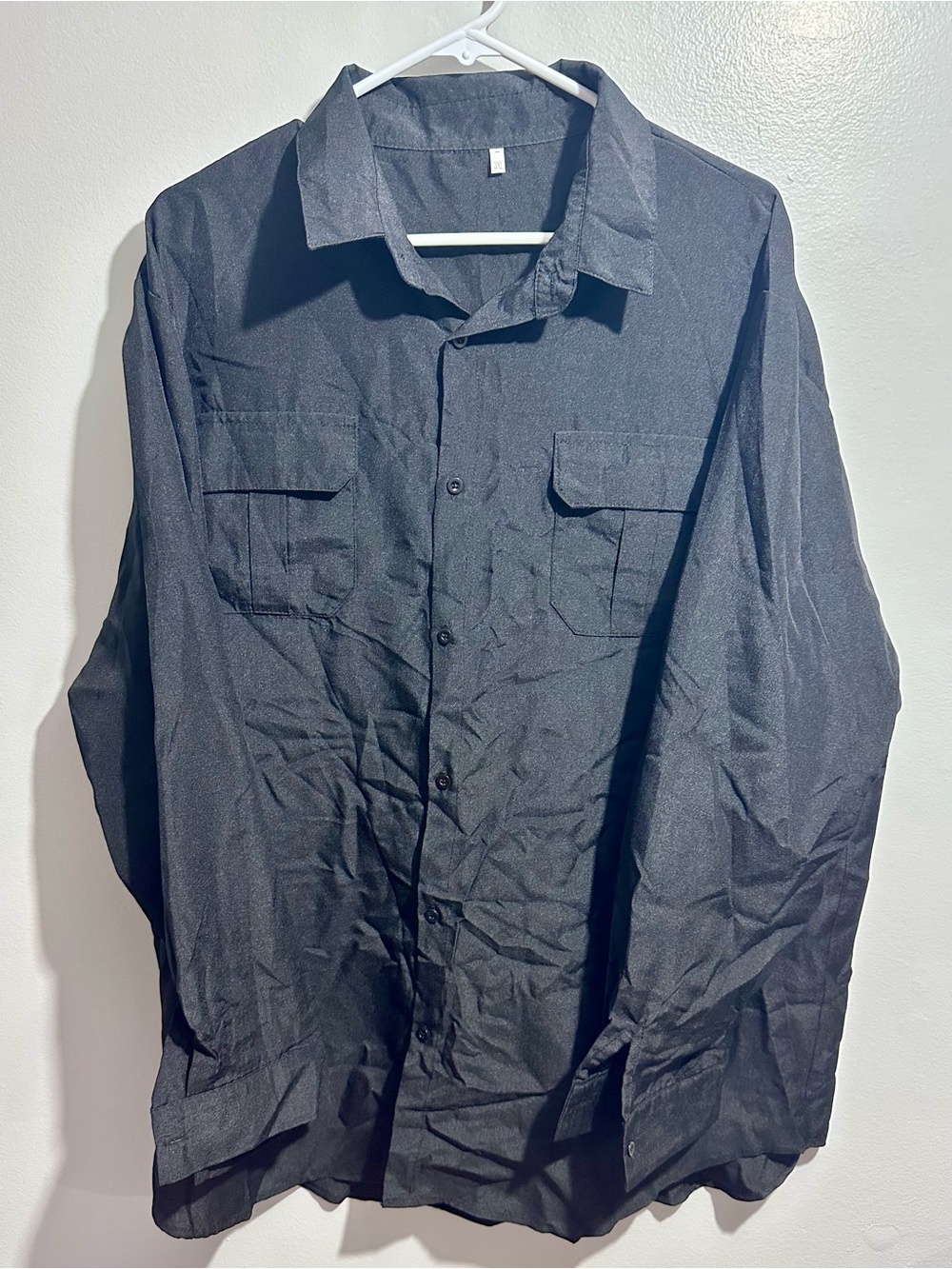 Classic Black Button-Up Shirt Size 3XL (1397)